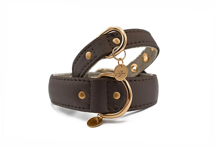 XS / BROWN / PINATEX VEGAN LEATHER Vegan Plant Leather Dog Collar -BROWN-| Made from Pineapple Leather Piñatex DOG COLLARS VEGARI