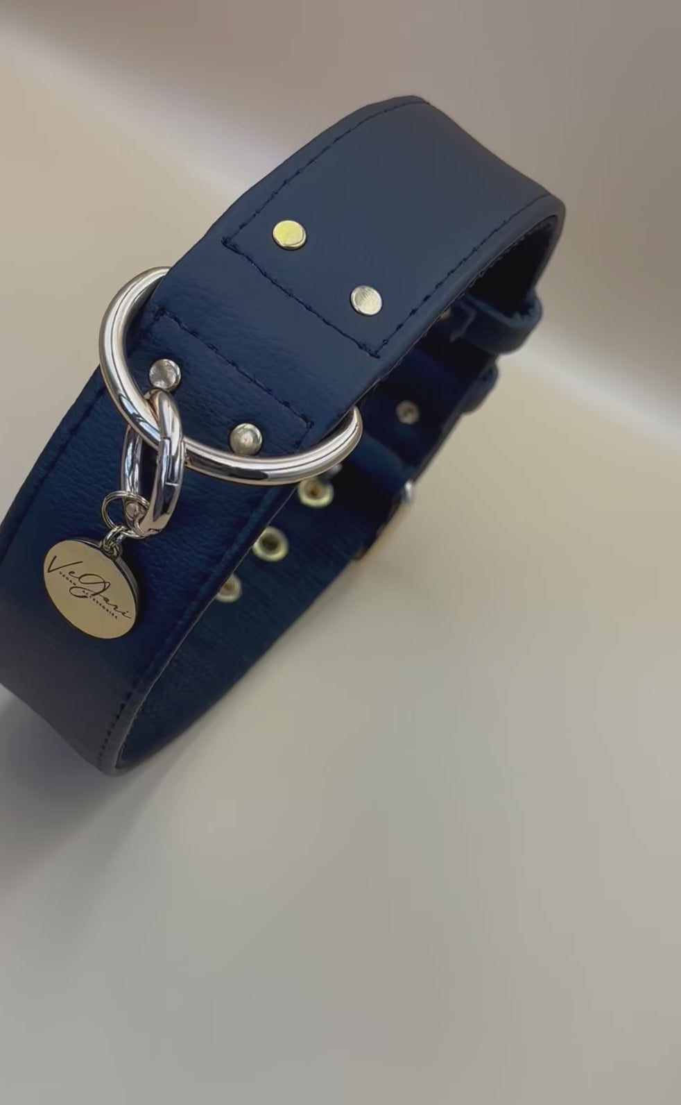 vegan leather dog collar in black color
