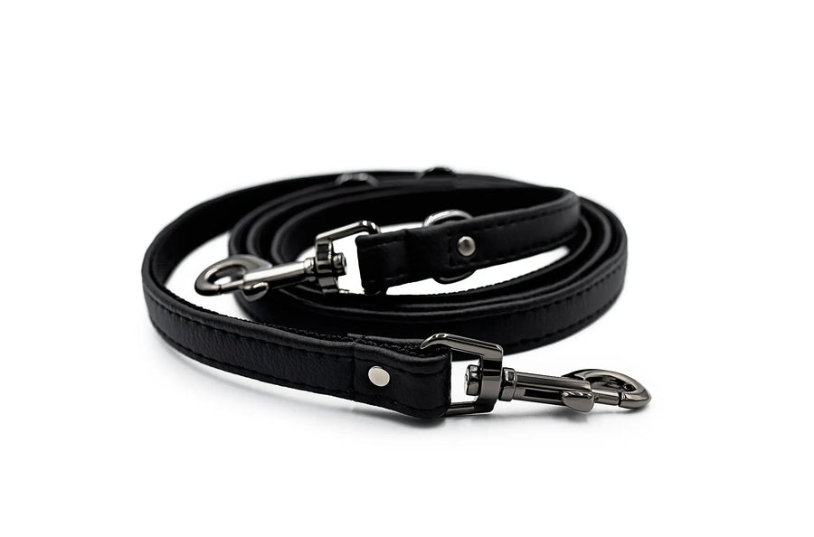 XS / BLACK / PINATEX VEGAN LEATHER Dog Collar and Leash Set| BLACK COLLAR AND LEAD SETS VEGARI