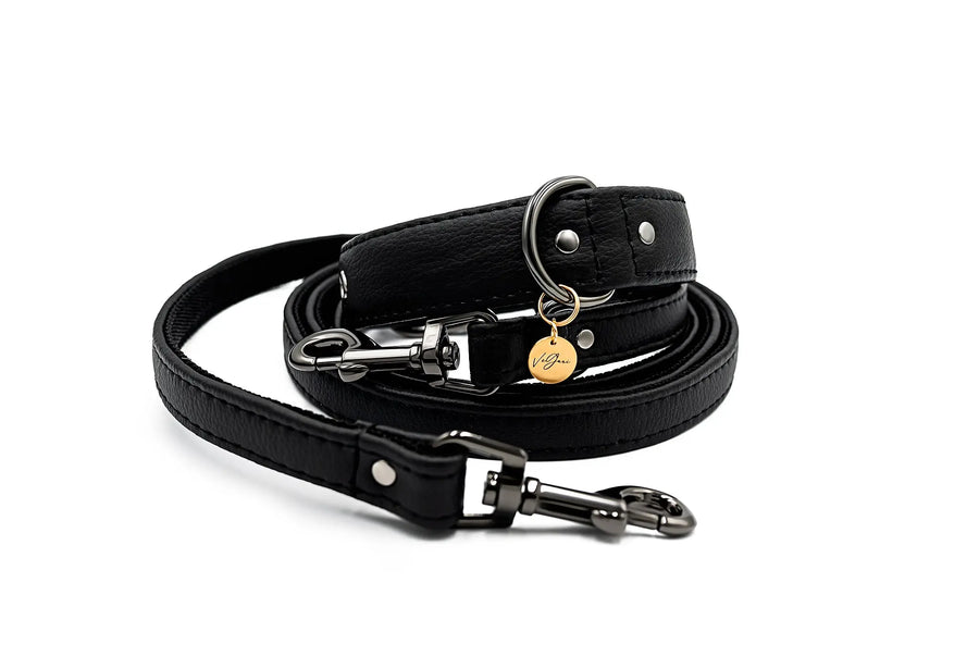 XS / BLACK / PINATEX VEGAN LEATHER Vegan Plant Leather Dog Collar -BLACK-| Made from Pineapple Leather Piñatex DOG COLLARS VEGARI