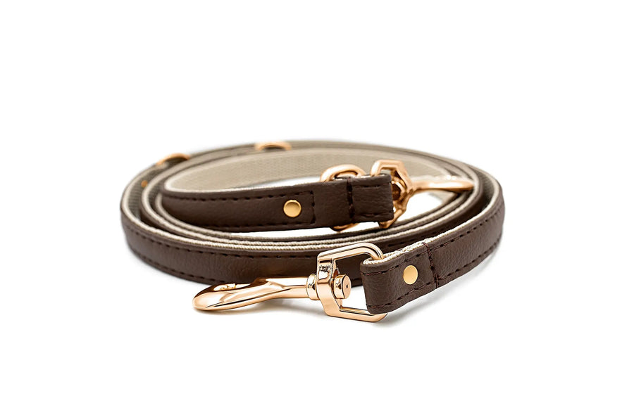 BROWN / PINATEX VEGAN LEATHER Dog Leash BROWN | Made from Pineapple Leather Piñatex LEADS VEGARI