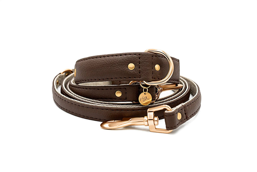 XS / BROWN / PINATEX VEGAN LEATHER Vegan Plant Leather Dog Collar -BROWN-| Made from Pineapple Leather Piñatex DOG COLLARS VEGARI