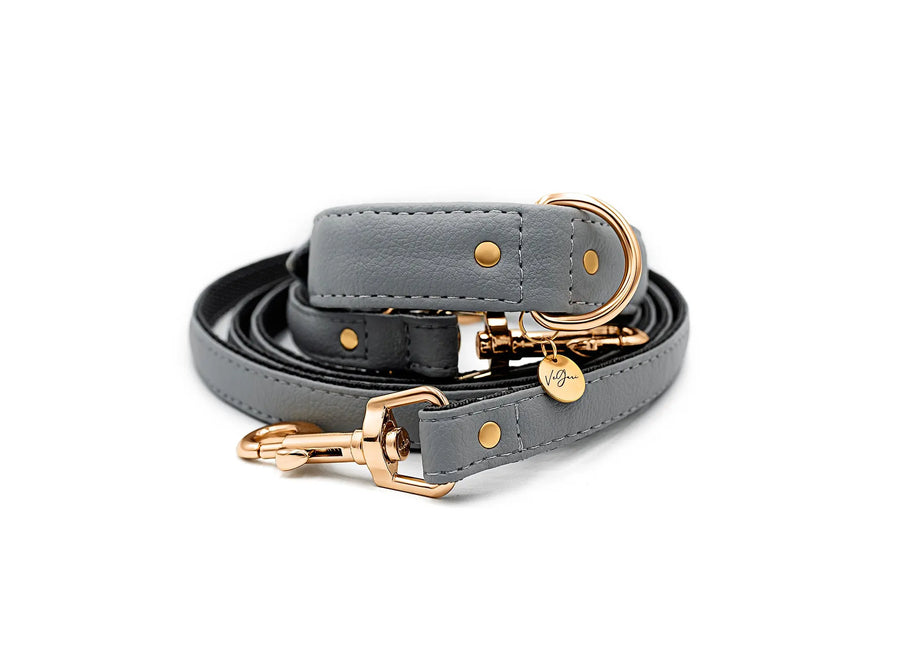 XS / GREY / PINATEX VEGAN LEATHER Vegan Plant Leather Dog Collar -GREY-| Made from Pineapple Leather Piñatex DOG COLLARS VEGARI