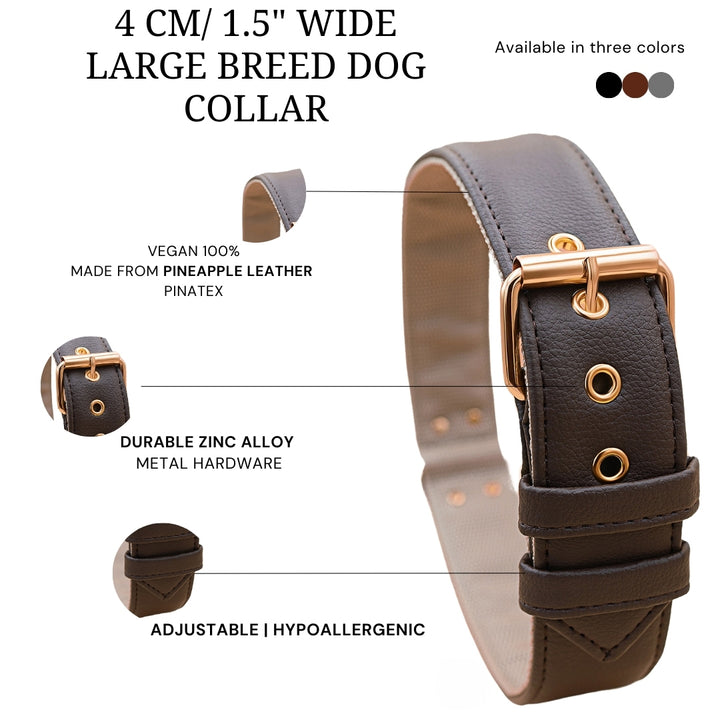 vegan leather dog collar made from premium materials, sustainable pet accessory and fashion